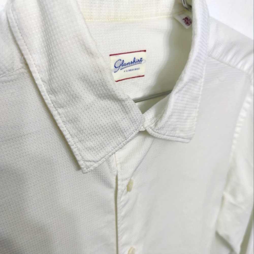 Glanshirt plain white button down shirt size 39